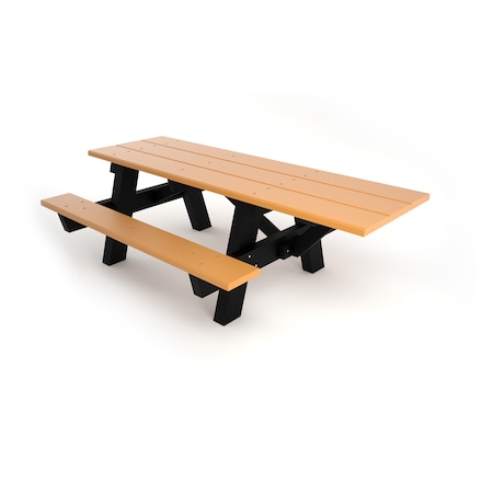 Frog Furnishings Cedar 6' ADA A-Frame Table with Black Frame PB APIC6CEDADA